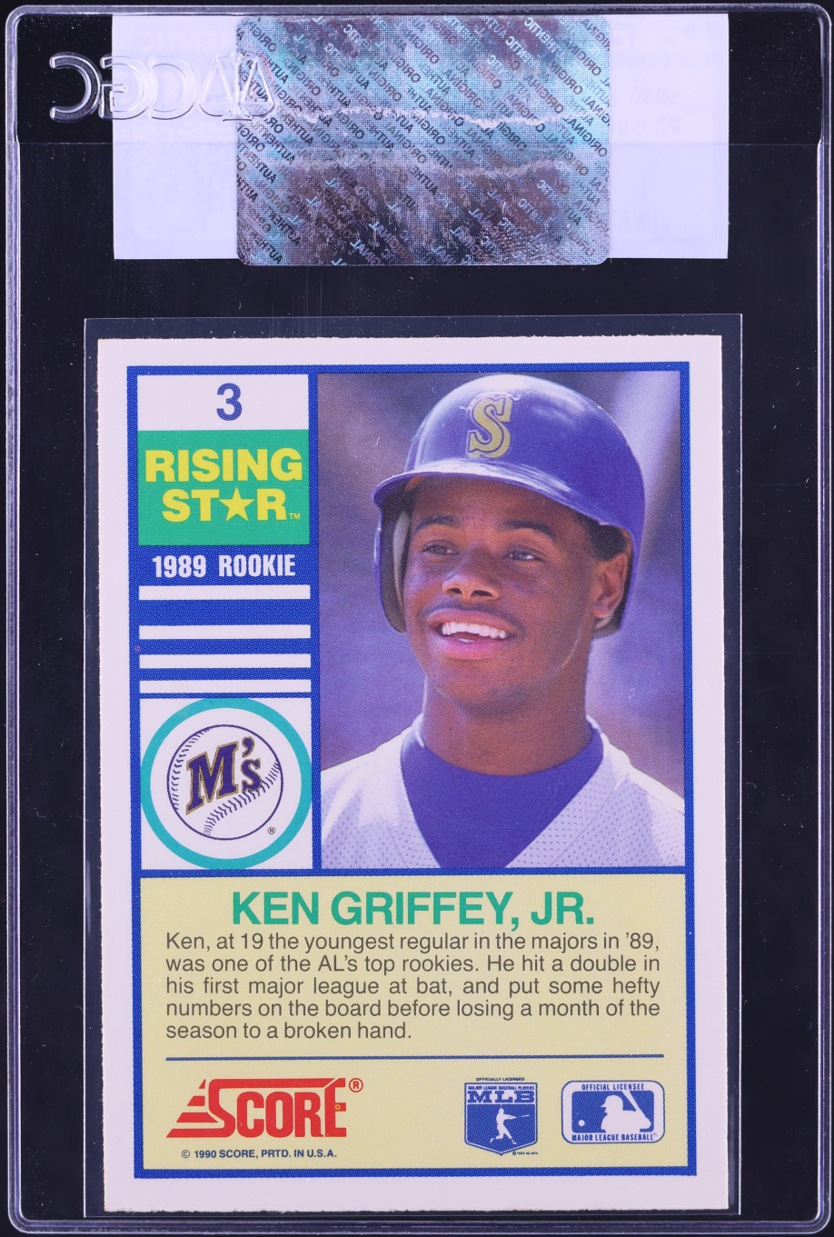 1990 Score Rising Stars Ken Griffey Jr. #3 CGC AUTH