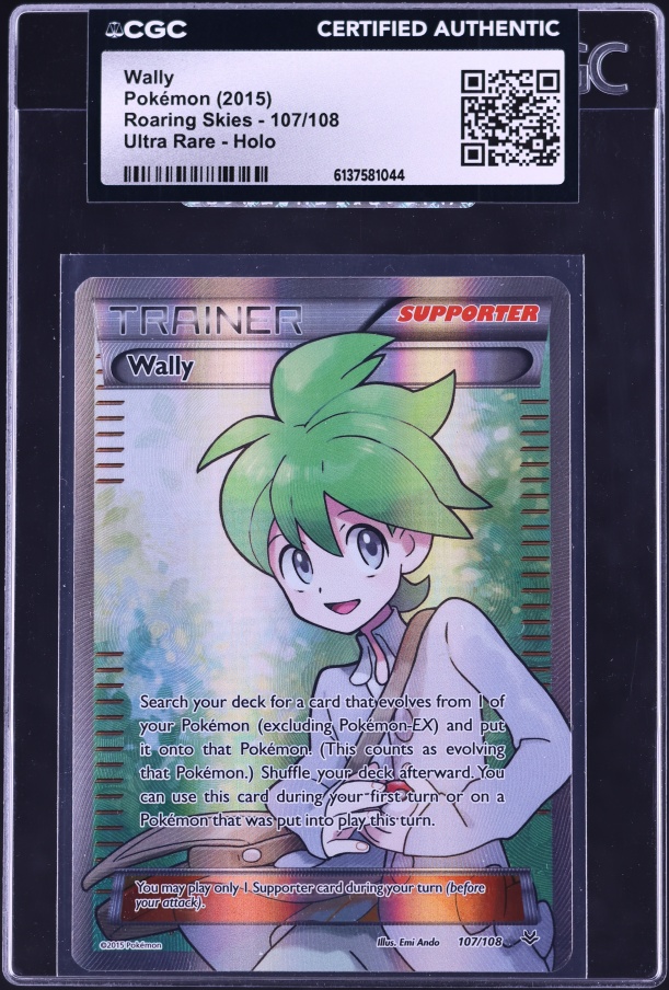 2015 Pokemon XY Roaring Skies Full Art Wally #107 CGC AUTH