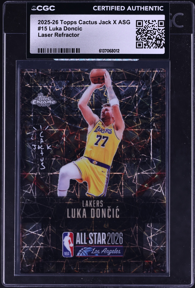 2025 Topps Chrome Cactus Jack X ASG Laser Refractor Luka Doncic /25 #15 CGC AUTH
