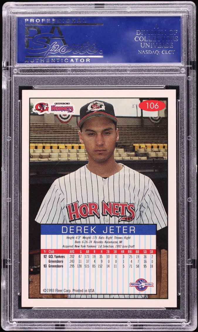 1993 Fleer Excel Derek Jeter ROOKIE #106 PSA 10 GEM MINT