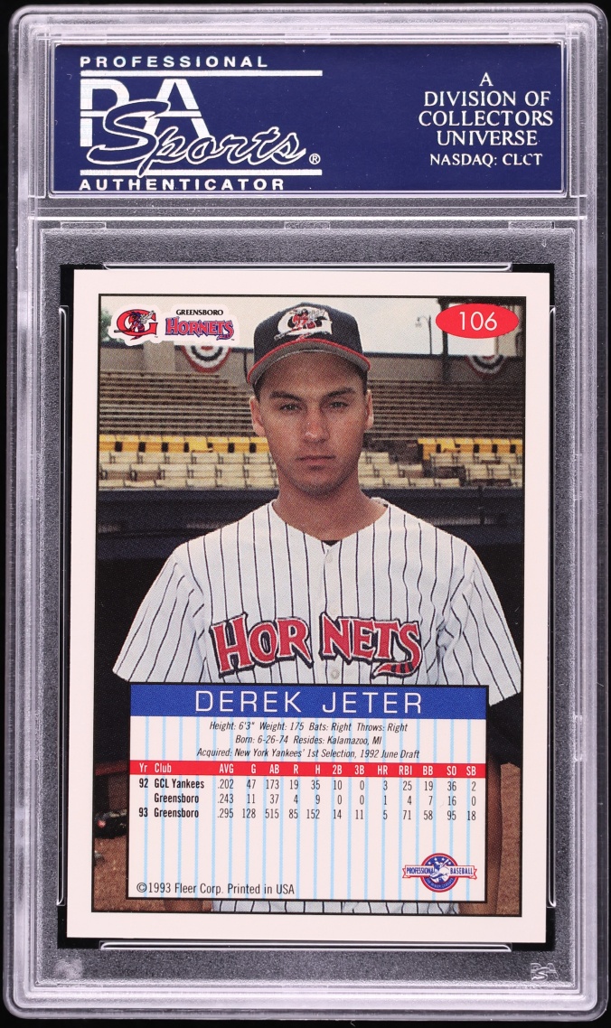 1993 Fleer Excel Derek Jeter ROOKIE #106 PSA 10 GEM MINT