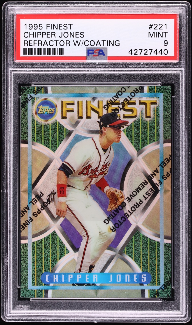 1995 Finest Refractor w/ Coating Chipper Jones #221 PSA 9 MINT
