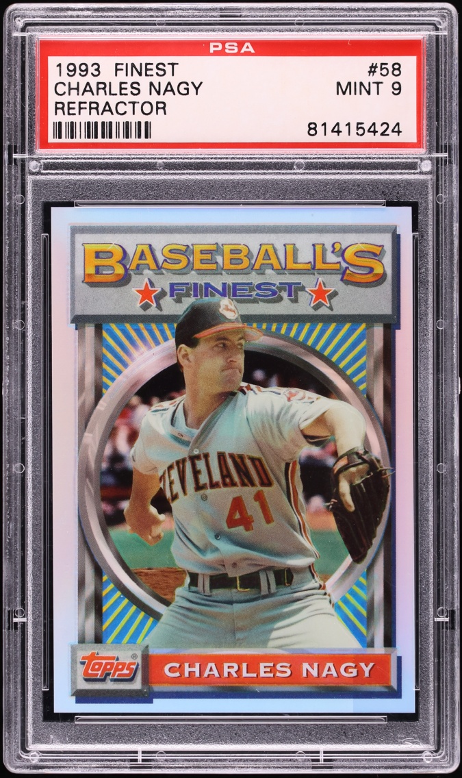 1993 Finest Refractor Charles Nagy #58 PSA 9 MINT