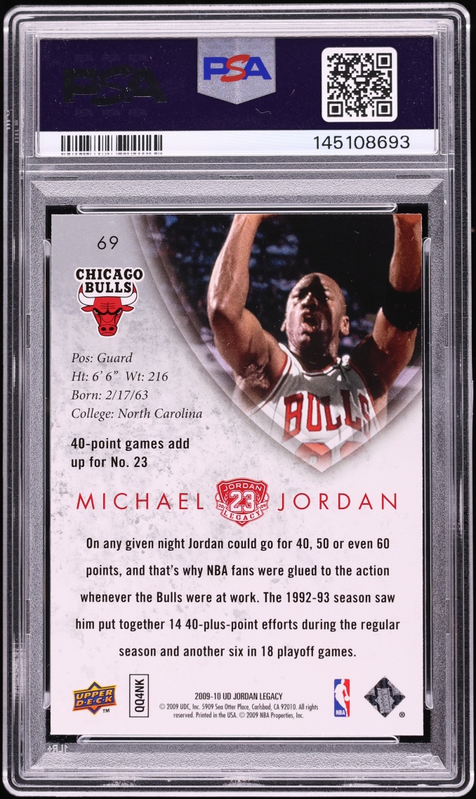2009 Upper Deck Jordan Legacy Gold Michael Jordan #69 PSA 10 GEM MINT
