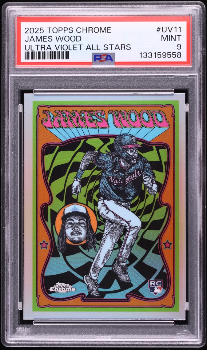 2025 Topps Chrome Ultra Violet All Stars James Wood ROOKIE #UV11 PSA 9 MINT