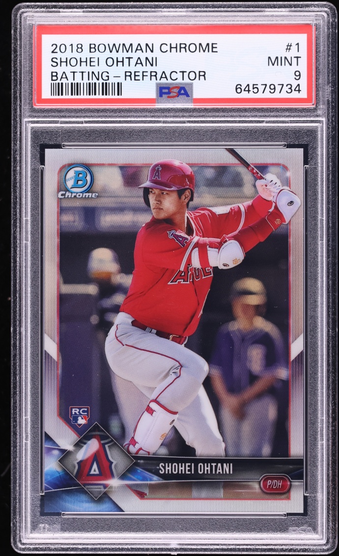 2018 Bowman Chrome Refractor Shohei Ohtani ROOKIE /499 #1 PSA 9 MINT