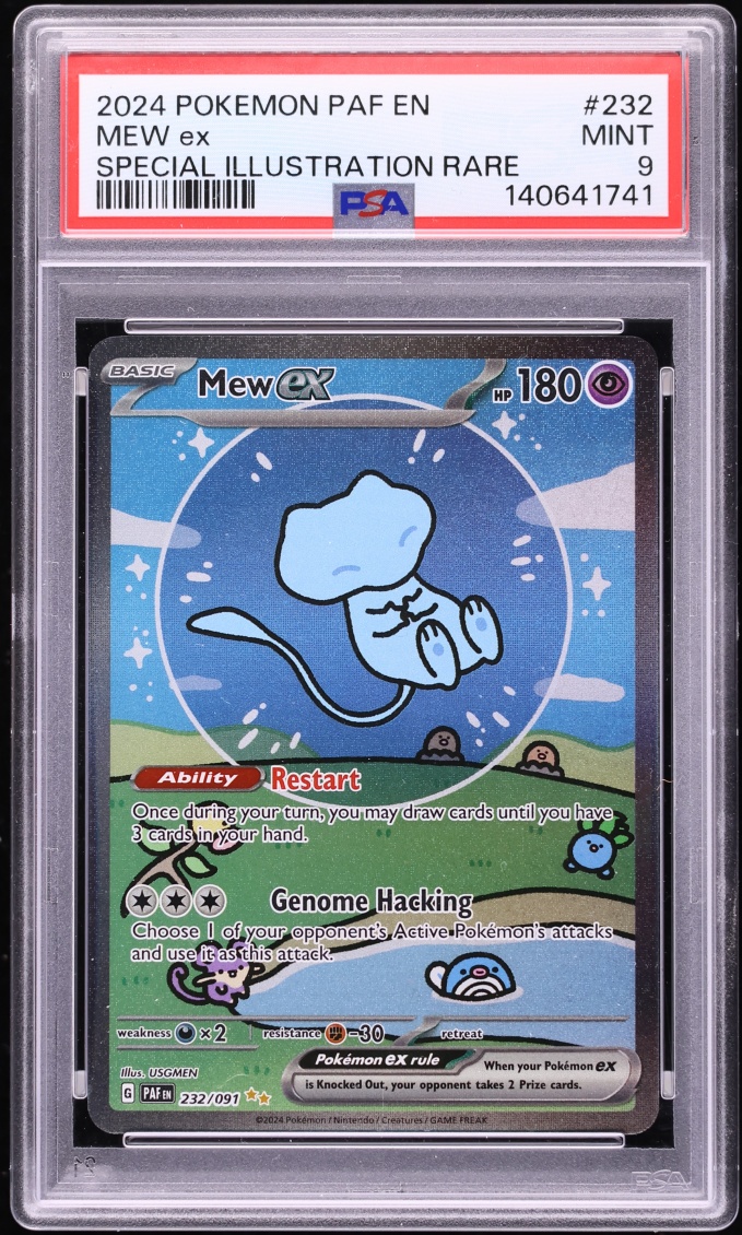 2024 Pokemon Scarlet & Violet Paldean Fates SIR Shiny Mew ex #232 PSA 9 MINT