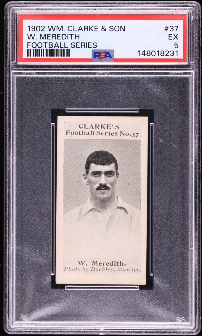 1902 WM Clarke & Son Football Series Billy Meredith ROOKIE #37 PSA 5 EX