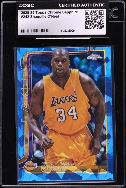 2025 Topps Chrome Sapphire Shaquille O'Neal #242 CGC AUTH