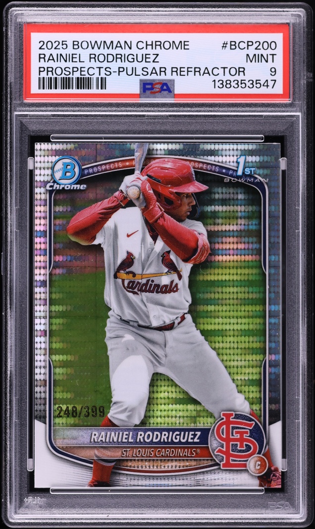 2025 Bowman Chrome Pulsar Refractor Rainiel Rodriguez PROSPECT /399 #BCP-200 PSA 9 MINT