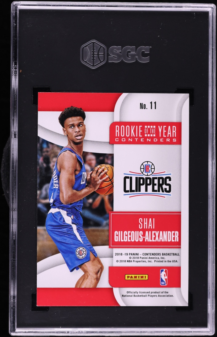 2018 Panini Contenders Of The Year Shai Gilgeous-Alexander ROOKIE #11 SGC 9.5 MINT+