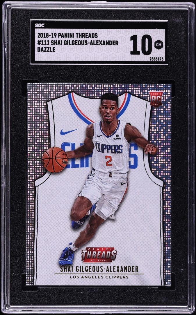 2018 Panini Threads Dazzle Shai Gilgeous-Alexander ROOKIE #111 SGC 10 GEM MINT