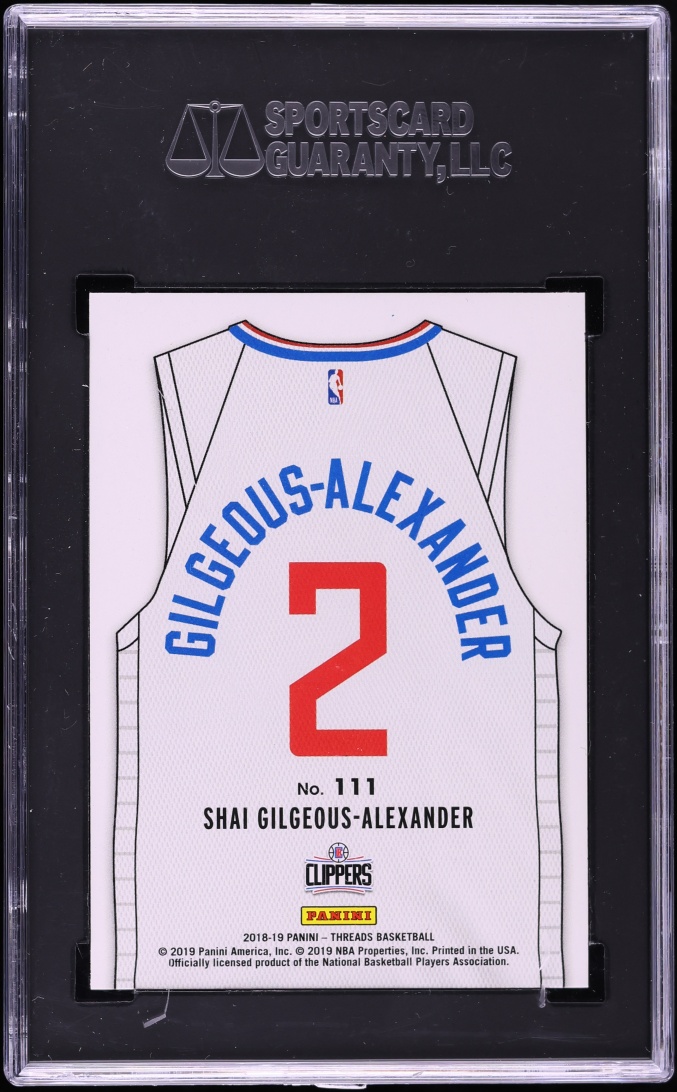2018 Panini Threads Dazzle Shai Gilgeous-Alexander ROOKIE #111 SGC 10 GEM MINT