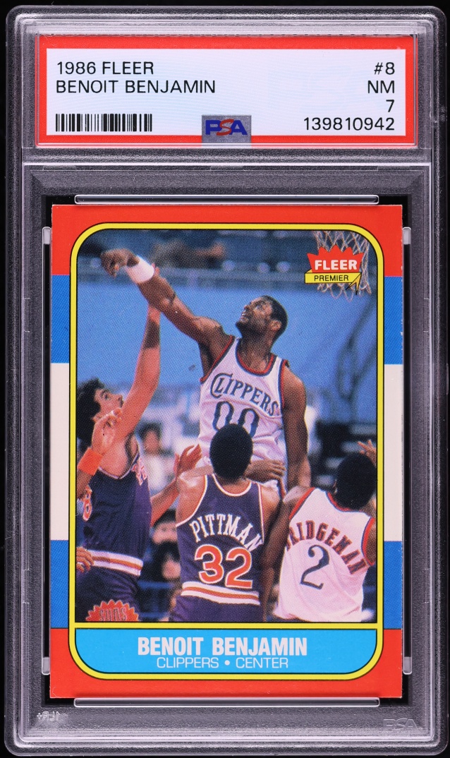 1986 Fleer Basketball Benoit Benjamin #8 PSA 7 NRMT