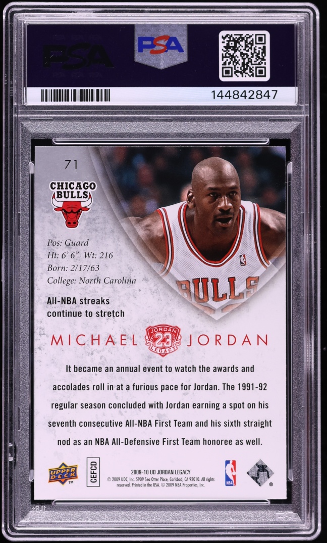2009 Upper Deck Jordan Legacy Gold Michael Jordan #71 PSA 10 GEM MINT