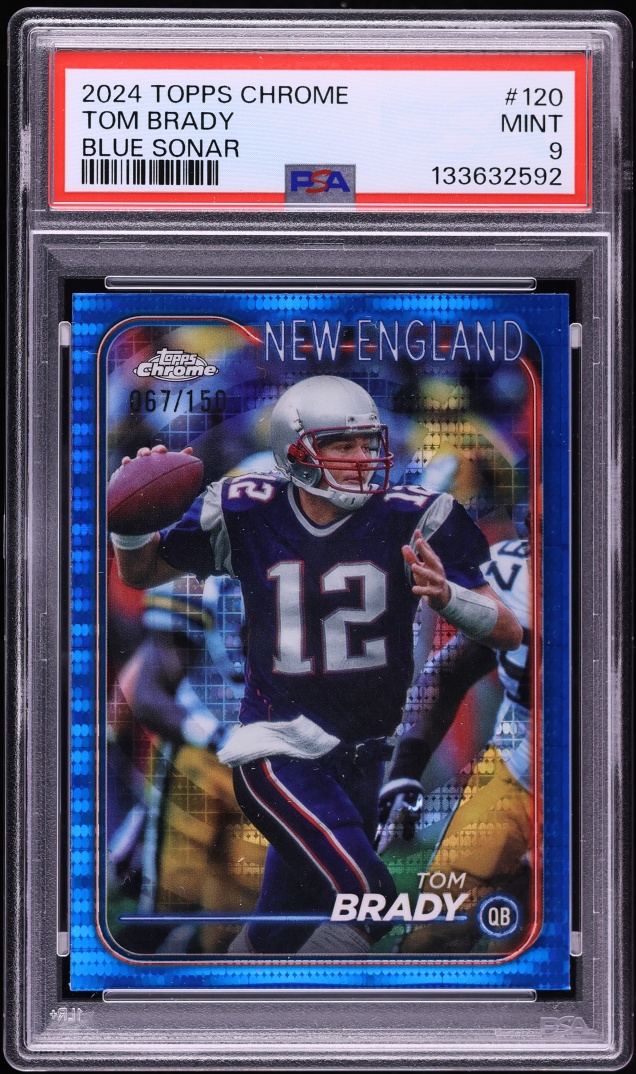 2024 Topps Chrome Blue Sonar Tom Brady /150 #120 PSA 9 MINT