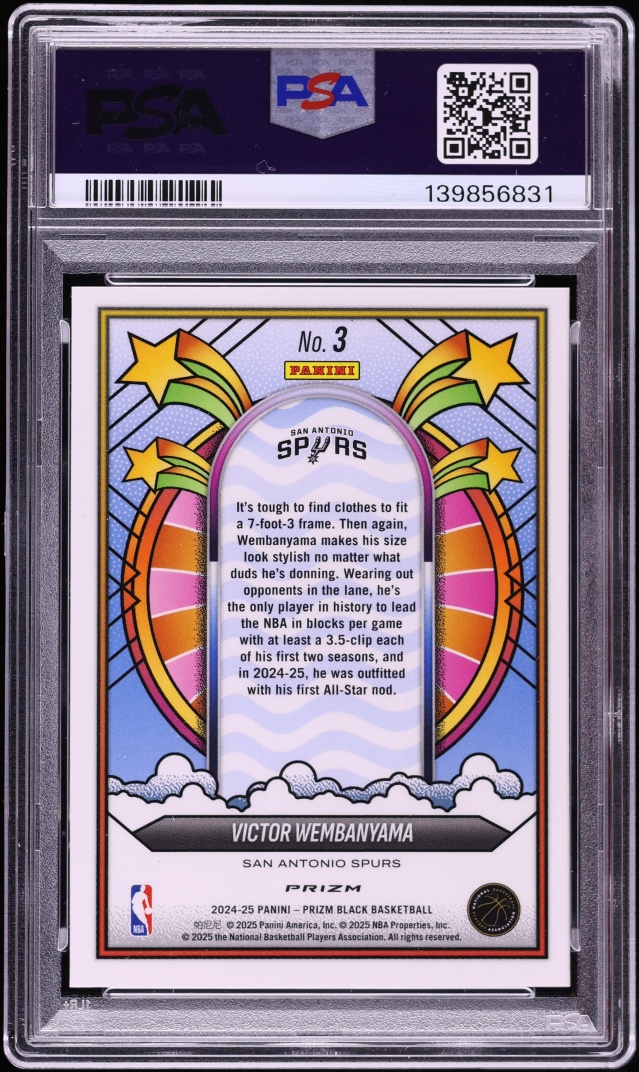 2024 Panini Prizm Black Groovy Victor Wembanyama #3 PSA 9 MINT