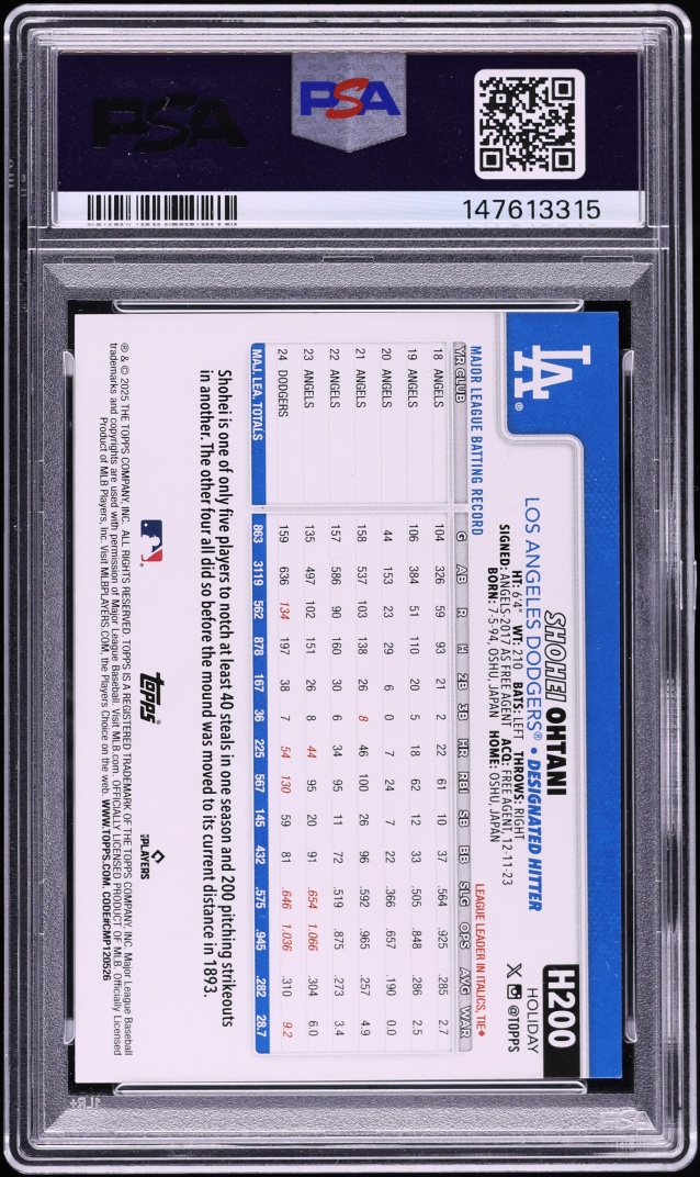 2025 Topps Holiday Glitter Shohei Ohtani #H200 PSA 9 MINT