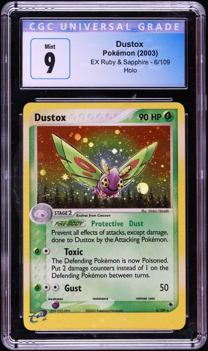 2003 Pokemon EX Ruby & Sapphire Holo Dustox #6 CGC 9 MINT