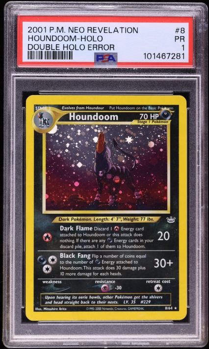 2001 Pokemon Neo Revelation Double Holo Houndoom #8 PSA 1 PR on Fanatics  Collect