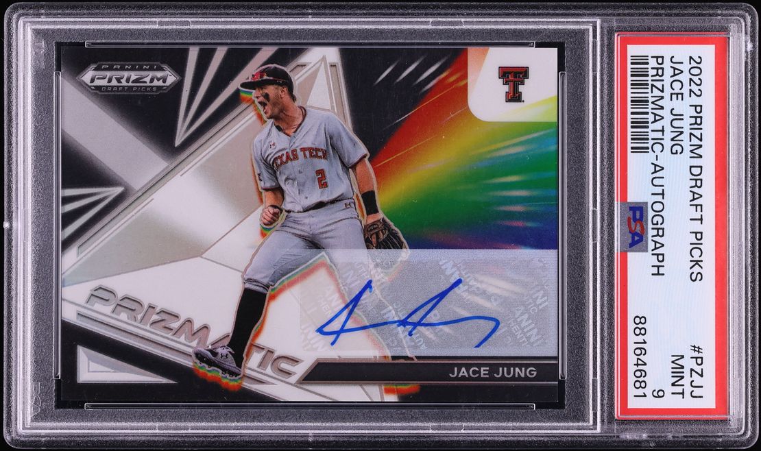 2022 Panini Prizm Draft Picks Prizmatic Jace Jung AUTO #PZJJ PSA 9 MINT