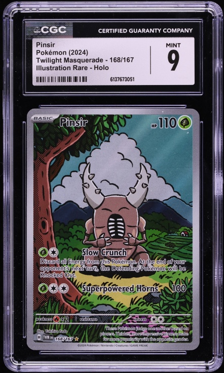 2024 Pokemon Scarlet & Violet Twilight Masquerade IR Pinsir #168 CGC 9 MINT