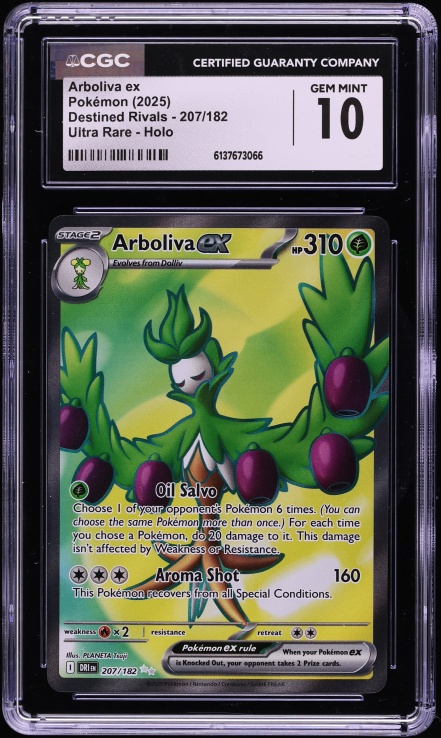 2025 Pokemon Scarlet & Violet Destined Rivals Full Art Arboliva ex #207 CGC 10 GEM MINT