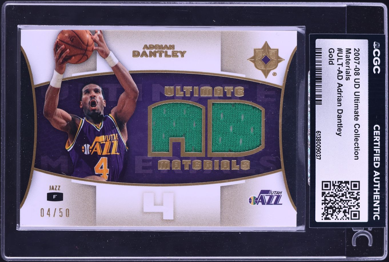 2007 Ultimate Collection Gold Adrian Dantley PATCH /50 #ULT-AD CGC AUTH
