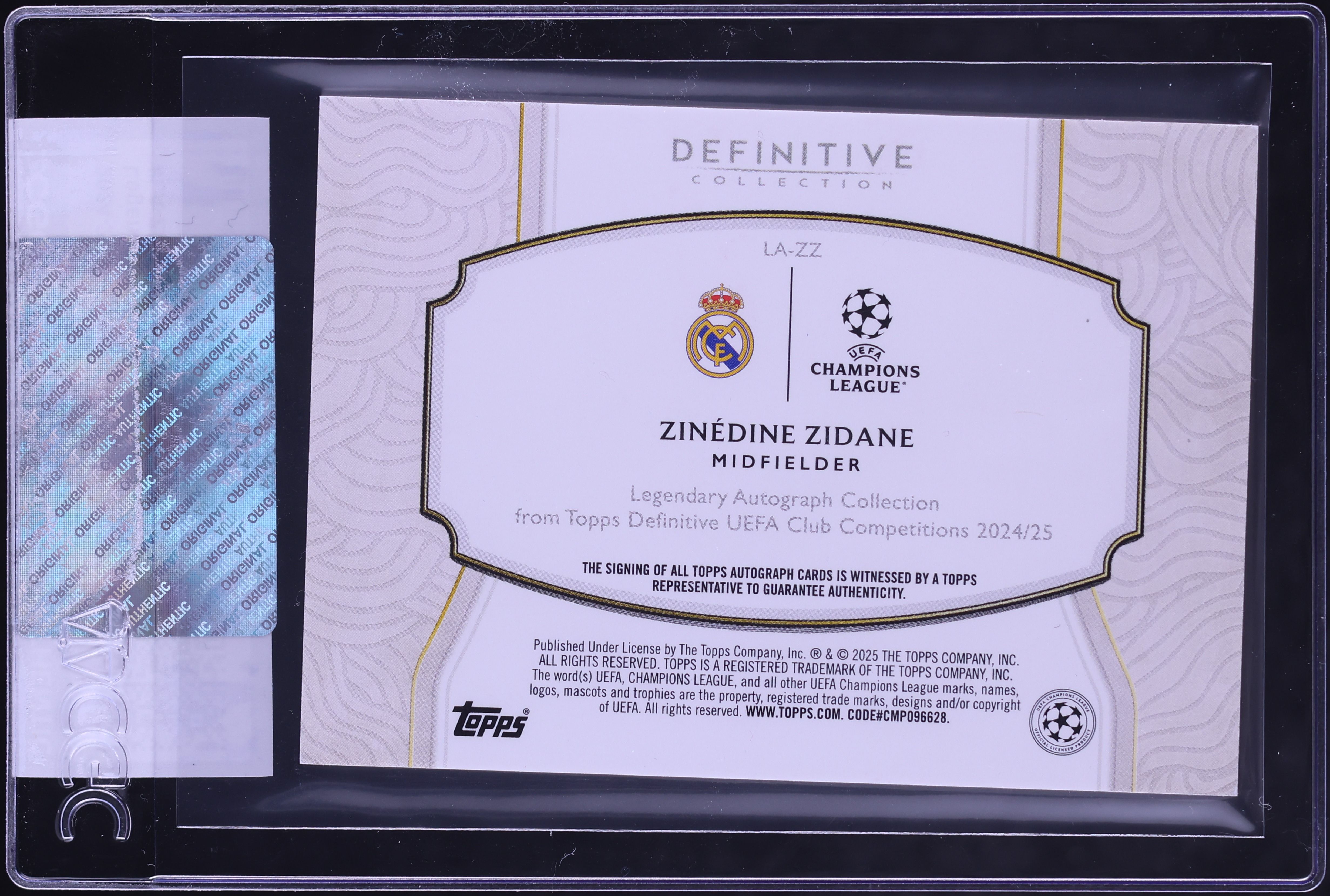 2024 Topps Definitive Collection UEFA CC Legendary Zinedine Zidane