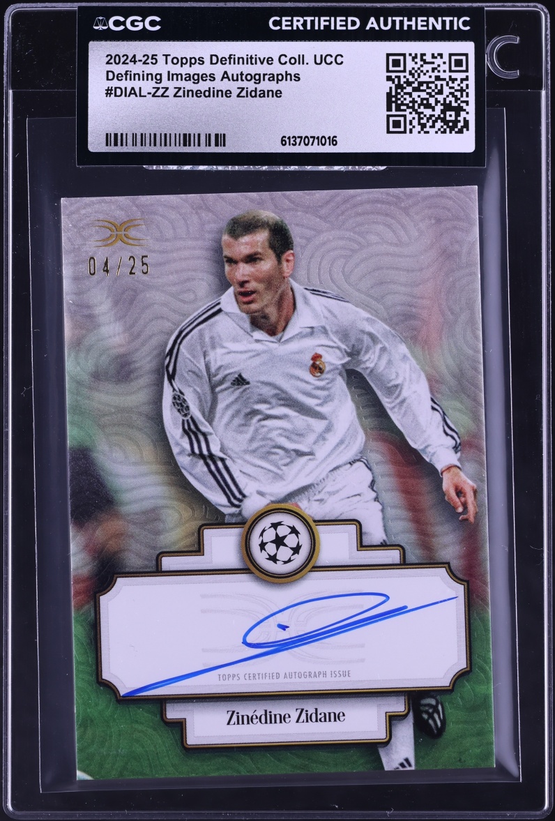 2024 Topps Definitive Collection UEFA CC Zinedine Zidane AUTO /25