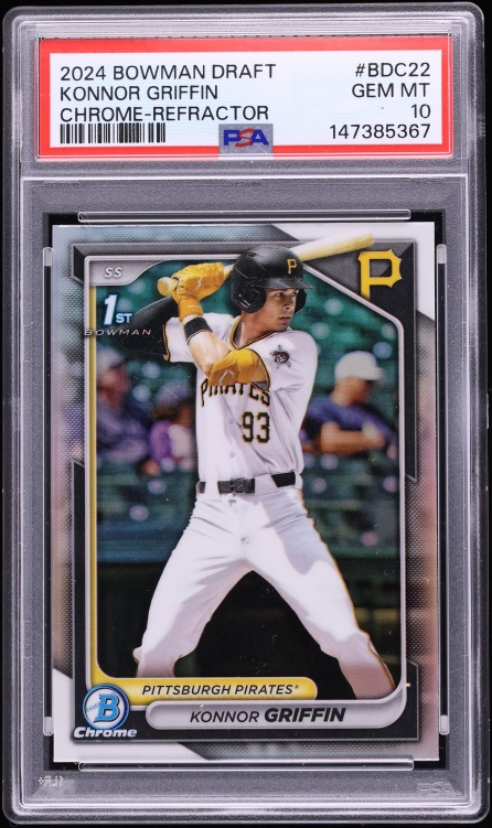 2024 Bowman Chrome Draft Refractor Konnor Griffin PROSPECT #BDC-22 PSA 10 GEM MINT