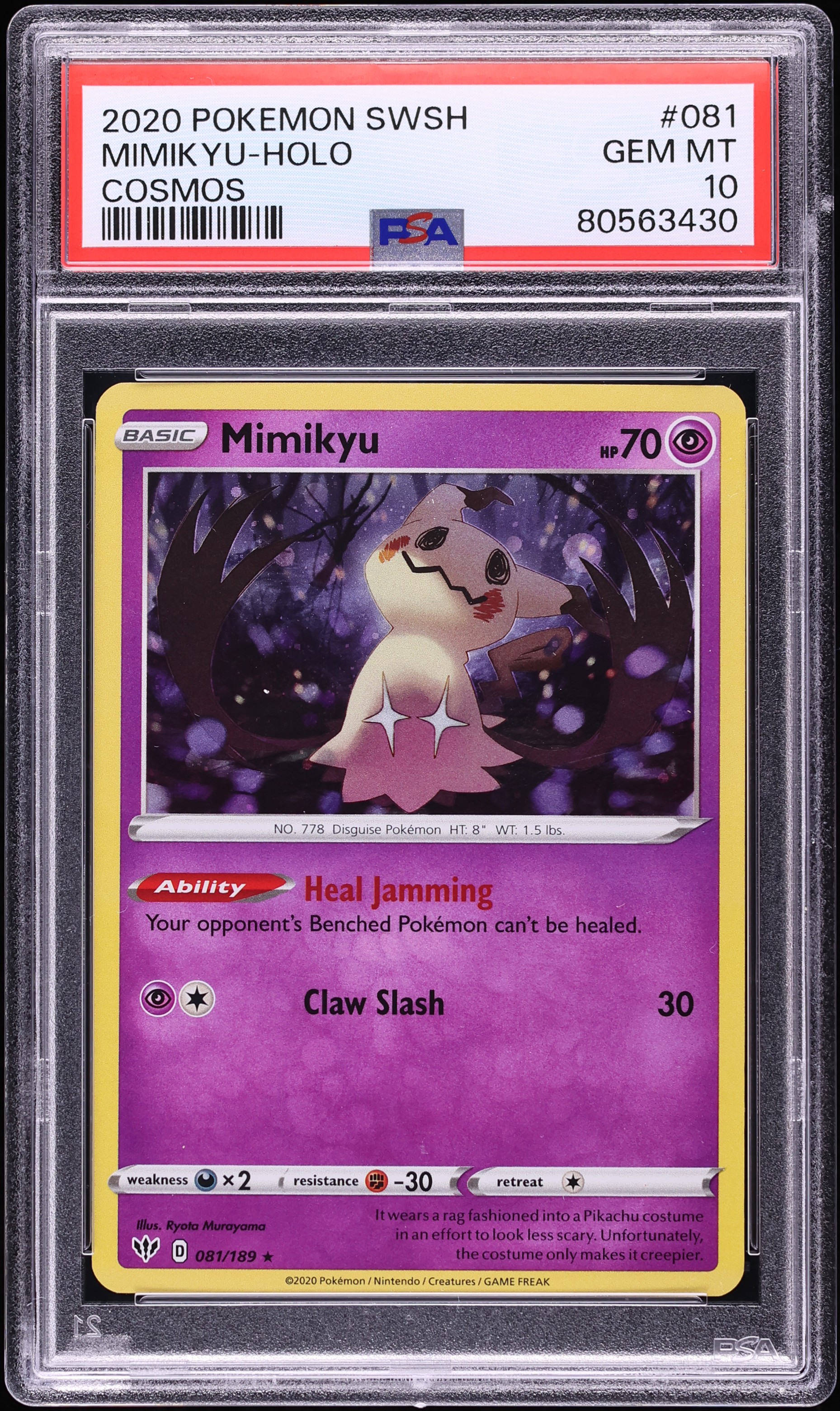 2020 Pokemon Sword & Shield Darkness Ablaze Cosmos Holo Mimikyu