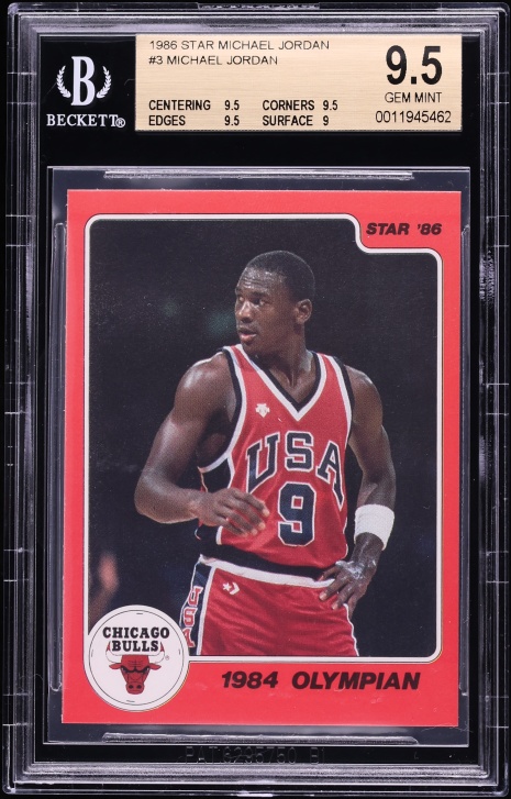 1986 Star MJ Michael Jordan ROOKIE  #3 BGS 9.5 GEM MINT