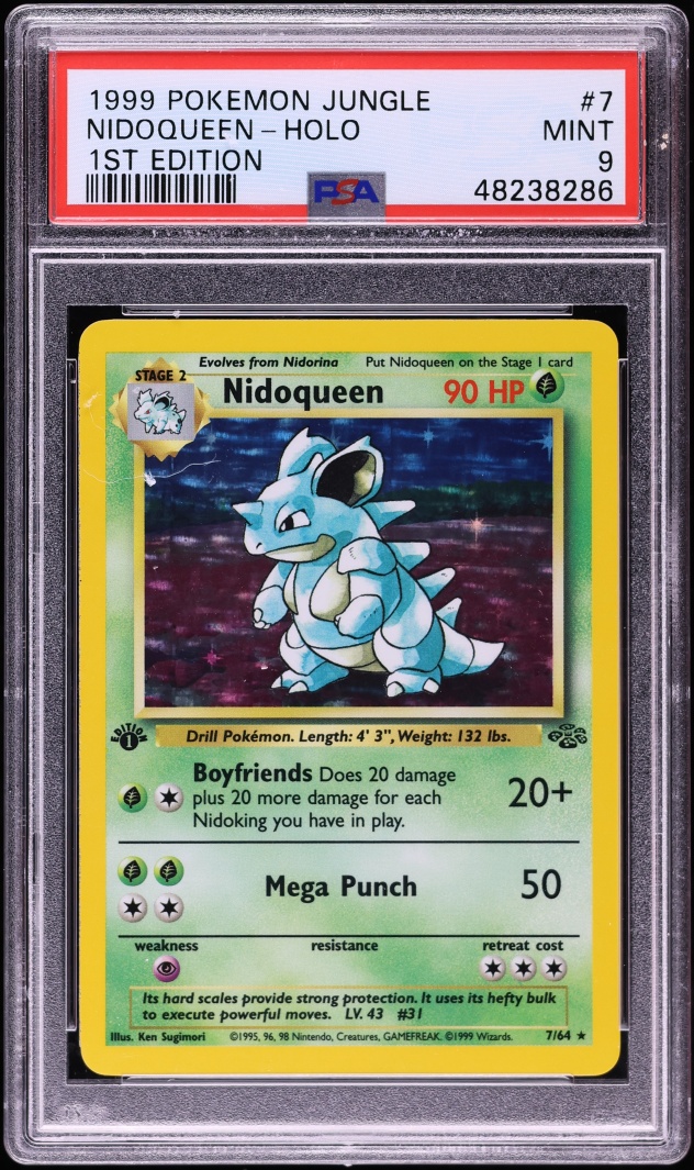 1999 Pokemon Jungle 1st Edition Holo Nidoqueen #7 PSA 9 MINT