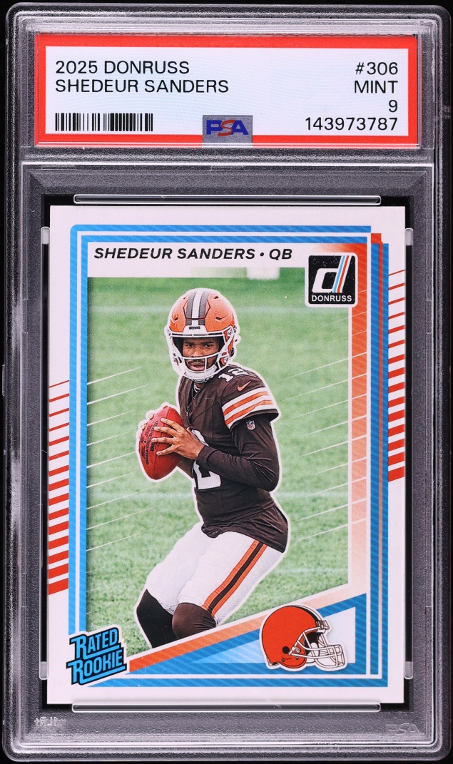 2025 Donruss Football Shedeur Sanders ROOKIE #306 PSA 9 MINT