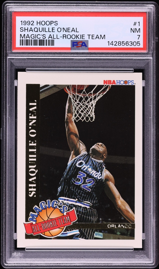 1992 Hoops Magics All-Rookie Team Shaquille O'Neal ROOKIE #1 PSA 7 NRMT