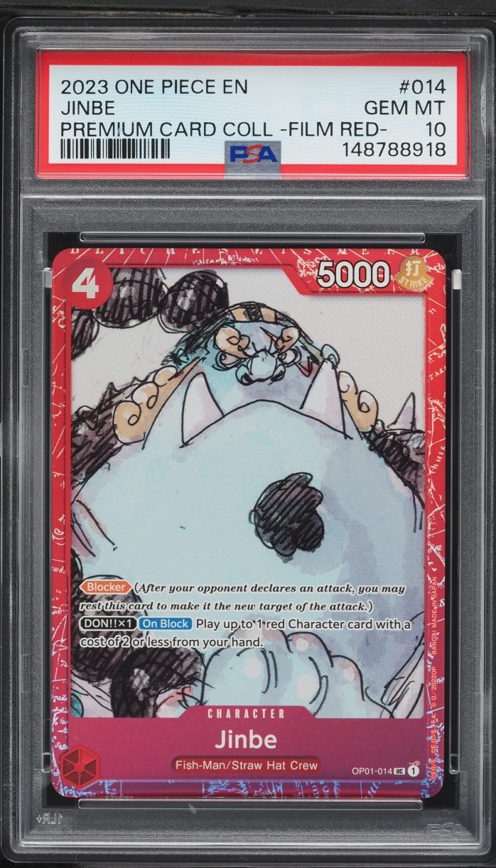 2023 One Piece Premium Collection Film Red Jinbe #OP01-014 PSA 10 GEM MINT