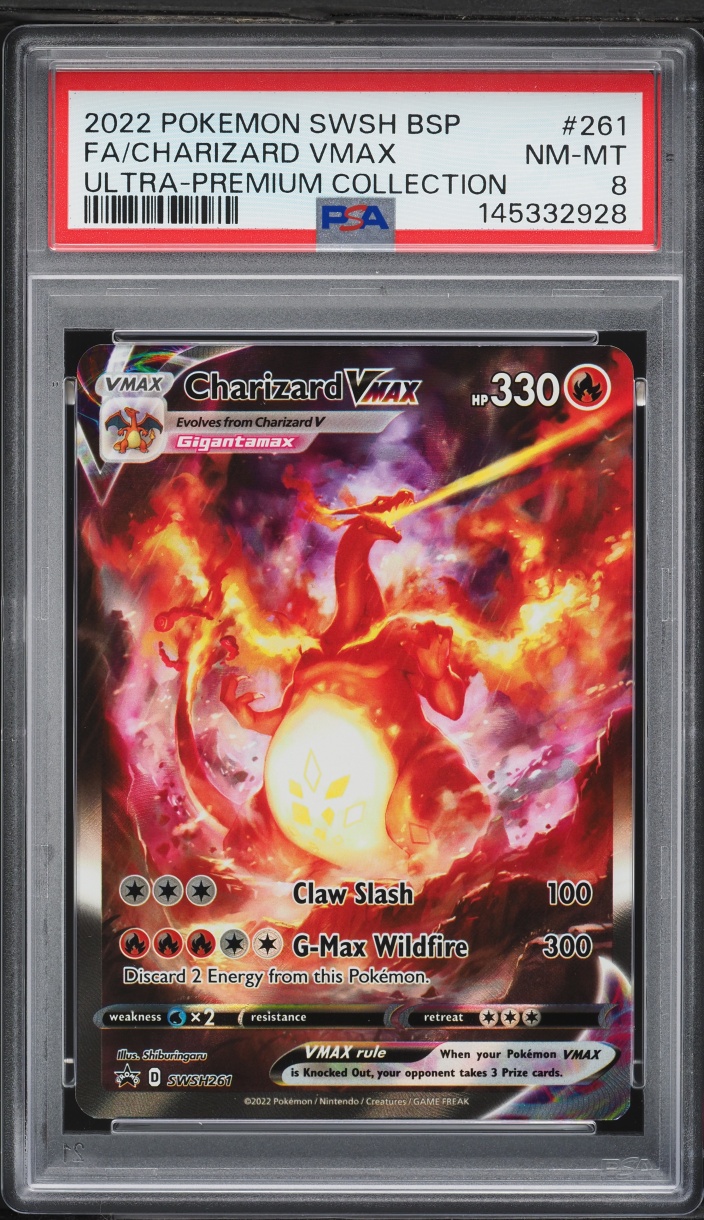 2022 Pokemon Sword & Shield Promo Ultra Premium Alt Art Charizard VMAX #SWSH261 PSA 8 NM-MT