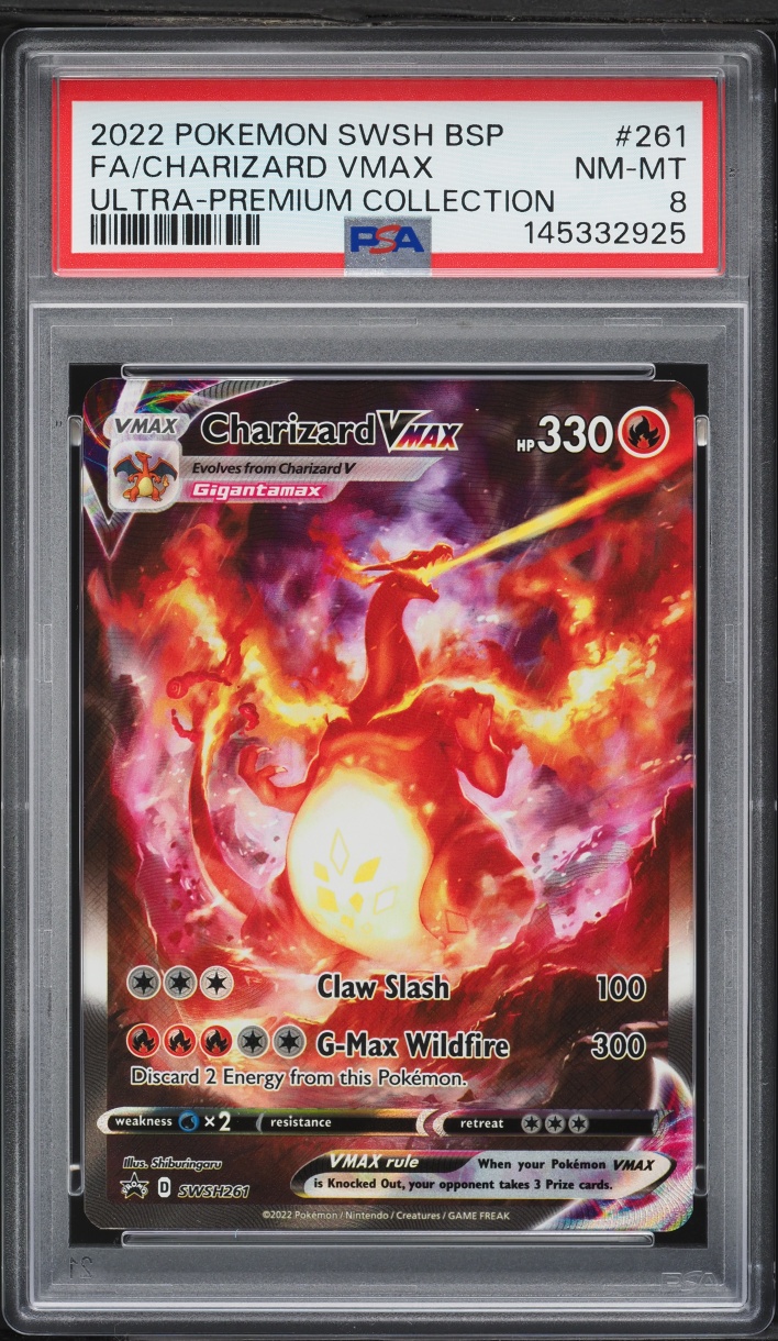 2022 Pokemon Sword & Shield Promo Ultra Premium Alt Art Charizard VMAX #SWSH261 PSA 8 NM-MT