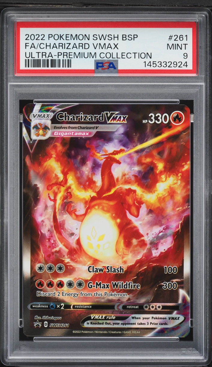 2022 Pokemon Sword & Shield Promo Ultra Premium Alt Art Charizard VMAX #SWSH261 PSA 9 MINT