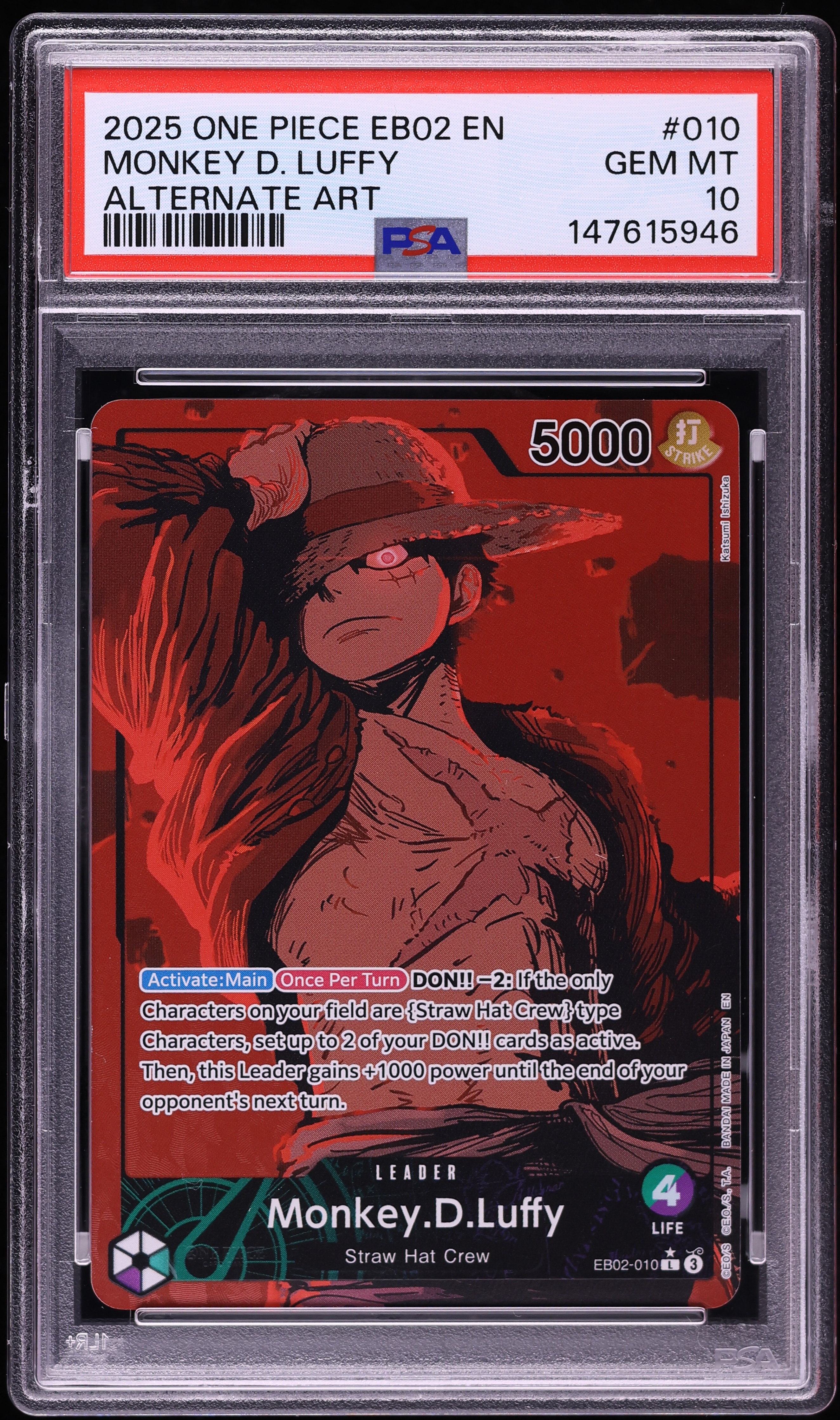 2025 One Piece 25th Collection Alt Art Leader Monkey D. Luffy