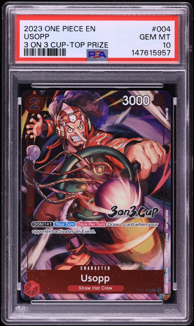 2023 One Piece Promos 3 On 3 Cup-Top Prize Usopp #OP01-004 PSA 10 GEM MINT