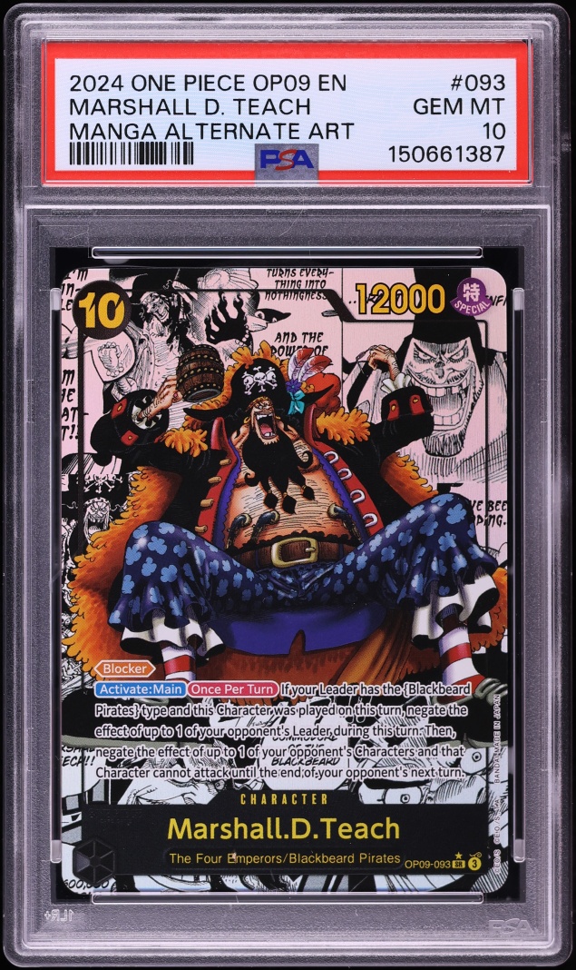 2024 One Piece Emperors In New World SR Alt Art Marshall D. Teach #OP09-093 PSA 10 GEM MINT