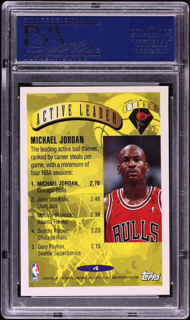 1995 Topps Basketball Michael Jordan #4 PSA 10 GEM MINT