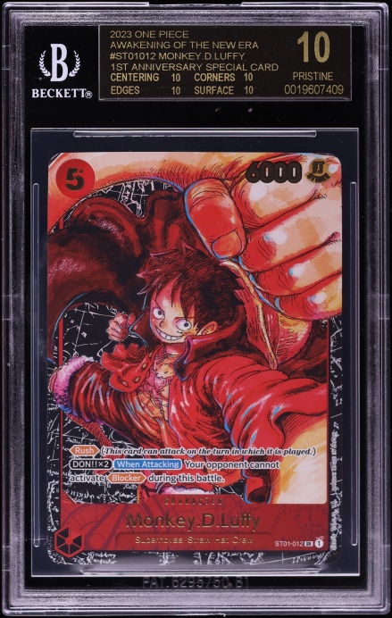 2023 One Piece Awakening Of The New Era SR Alt Art Monkey D. Luffy #ST01-012 BGS 10 PRISTINE on Fanatics Collect 2023 One Piece Awakening Of The New Era SR Alt Art Monkey D. Luffy #ST01-012 BGS 10 PRISTINE on Fanatics Collect