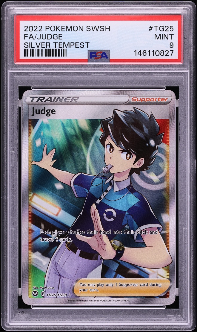 2022 Pokemon Sword & Shield Silver Tempest Trainer Gallery Full Art Judge #TG25 PSA 9 MINT