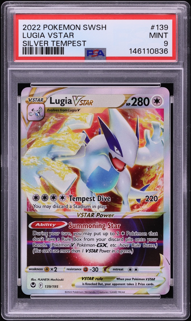 2022 Pokemon Sword & Shield Silver Tempest Holo Lugia VSTAR #139 PSA 9 MINT