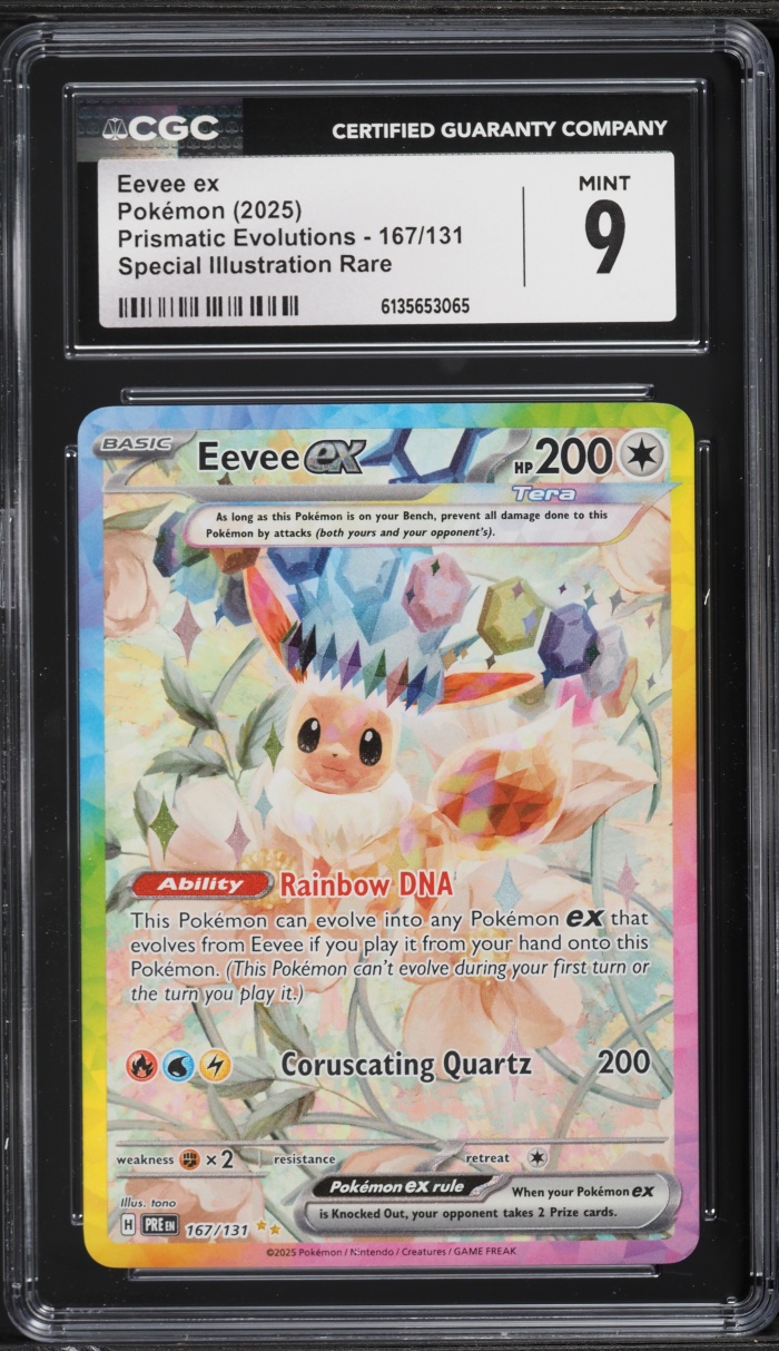 2025 Pokemon Scarlet & Violet Prismatic Evolutions SIR Eevee EX #167 CGC 9 MINT