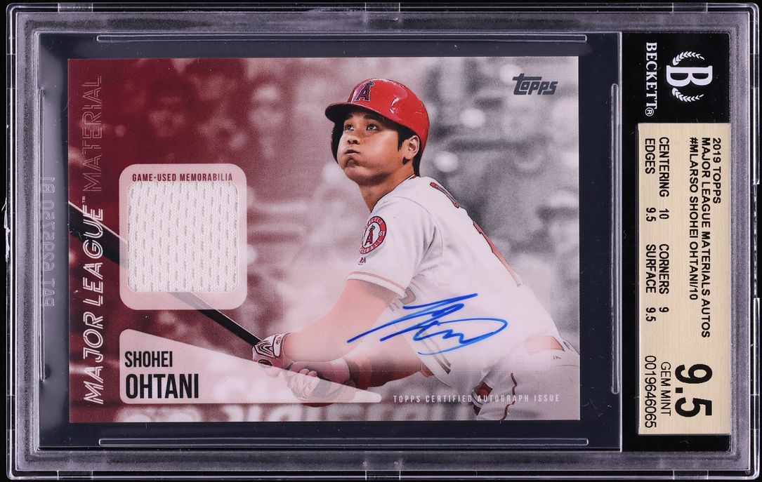 2019 Topps Major League Shohei Ohtani PATCH AUTO /10 #MLAR-SO BGS 9.5 GEM MINT