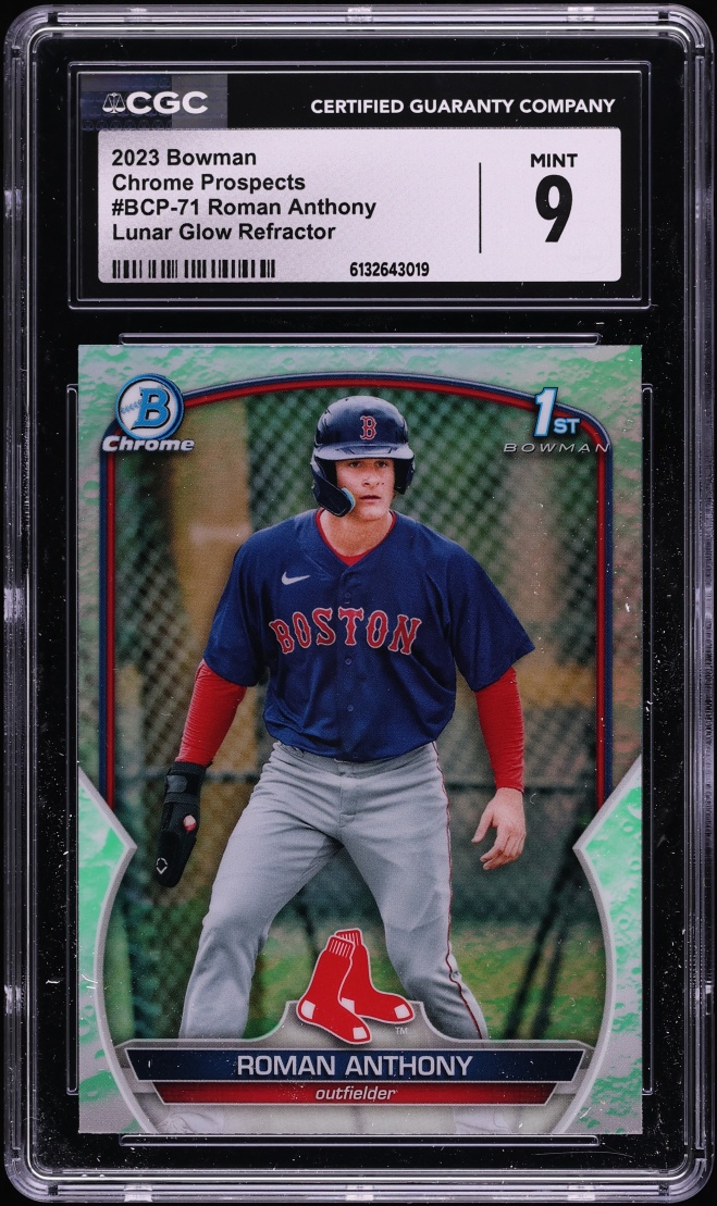 2023 Bowman Chrome Lunar Glow Refractor Roman Anthony PROSPECT #BCP-71 CGC 9 MINT